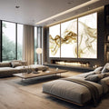 Quadro Decorativo Fascínio: Pureza Abstrata Mágica - quadros decorativos 1 Tela Vertical, 3 Telas - em escritorio elegante