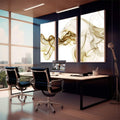 Quadro Decorativo Fascínio: Pureza Abstrata Mágica - quadros decorativos 1 Tela Vertical, 3 Telas - em sala moderna