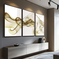 Quadro Decorativo Fascínio: Pureza Abstrata Mágica - quadros decorativos para sala 1 Tela Vertical, 3 Telas - em ambiente decorado