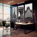 Quadro Decorativo Paris Encantador: Beleza Atemporal - quadros decorativos para sala 1 Tela Vertical, 3 Telas - em living room premium