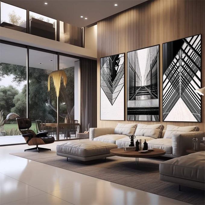 Quadro Decorativo: A Vibrante Alma Urbana em Cores - quadros decorativos para sala 1 Tela Vertical, 3 Telas - em quarto contemporaneo