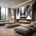 Quadro Decorativo: A Vibrante Alma Urbana em Cores - quadros decorativos 1 Tela Vertical, 3 Telas - em escritorio elegante