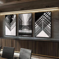 Quadro Decorativo: A Vibrante Alma Urbana em Cores - quadros decorativos para sala 1 Tela Vertical, 3 Telas - em ambiente decorado
