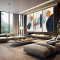 Quadro Decorativo: Paisagem Encantadora em Cores Vibrantes - quadros decorativos 1 Tela Vertical, 3 Telas - em escritorio elegante