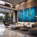 Quadro Decorativo Desperte Aventureiro: o Mundo em Azul - quadros decorativos para sala 1 Tela Vertical, 3 Telas - em quarto contemporaneo