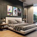 Quadro Decorativo Exploração Cósmica: Toque as Estrelas - quadros decorativos para sala 1 Tela Vertical, 3 Telas - em living room premium