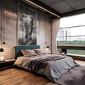 Quadro Decorativo Majestade em Preto e Branco: Elefante - quadros decorativos 1 Tela Vertical, 3 Telas - em escritorio elegante