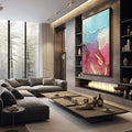 Quadro Decorativo Abstrato Colors: Toque de Magia - quadros decorativos para sala 1 Tela Vertical, 3 Telas - em living room premium
