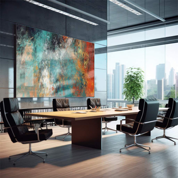 Quadro Decorativo Harmonia das Cores: Inspire-se! - quadros decorativos para sala 1 Tela, 1 Tela Horizontal - em quarto contemporaneo