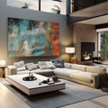 Quadro Decorativo Harmonia das Cores: Inspire-se! - quadros decorativos 1 Tela, 1 Tela Horizontal - em sala moderna
