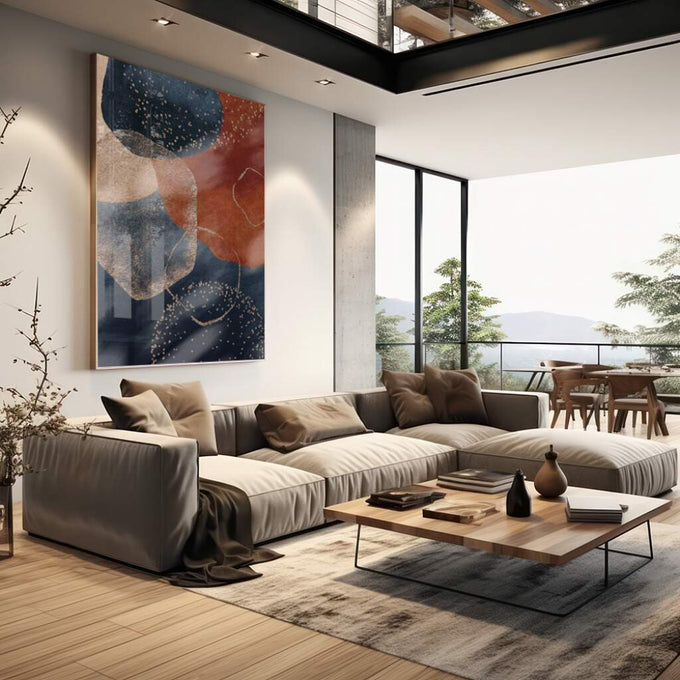 Quadro Decorativo: Explosão de Cores que Inspira - quadros decorativos para sala 1 Tela Vertical, 3 Telas - em living room premium