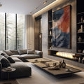 Quadro Decorativo: Explosão de Cores que Inspira - quadros decorativos 1 Tela Vertical, 3 Telas - em sala moderna