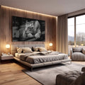 Quadro Decorativo Olhar Selvagem: Essência de Força e Nobreza - quadros decorativos 1 Tela, 1 Tela Horizontal - em escritorio elegante