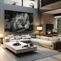 Quadro Decorativo Olhar Selvagem: Essência de Força e Nobreza - quadros decorativos 1 Tela, 1 Tela Horizontal - em sala moderna