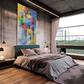 Quadro Decorativo: Dia Chuvoso Colorido - Uma Explosão de Alegria - quadros decorativos 1 Tela Vertical, 3 Telas - em escritorio elegante