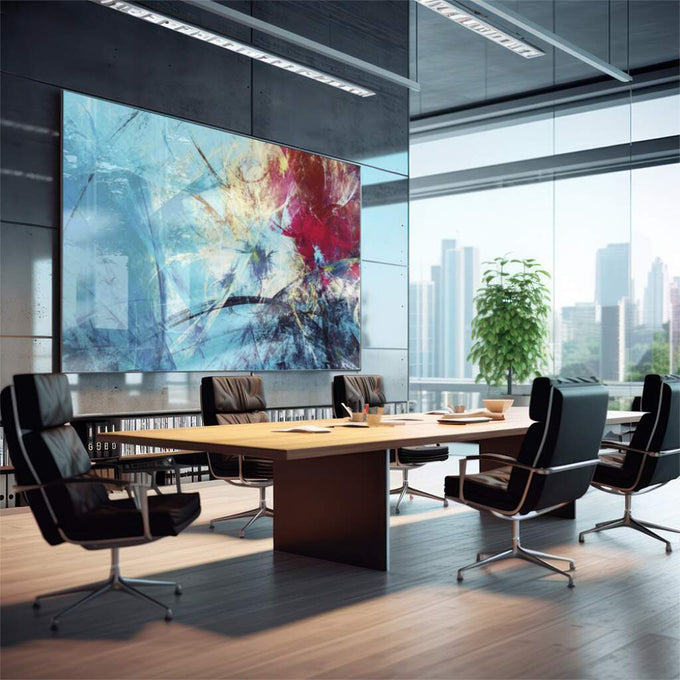 Quadro Decorativo: Explosão Geométrica - Transforme Seu Espaço - quadros decorativos para sala 1 Tela, 1 Tela Horizontal - em quarto contemporaneo
