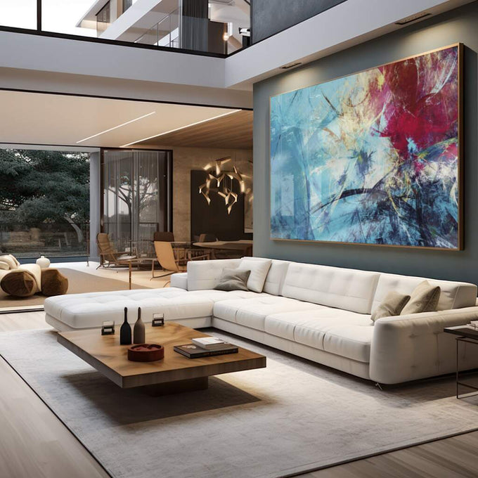 Quadro Decorativo: Explosão Geométrica - Transforme Seu Espaço - quadros decorativos para sala 1 Tela, 1 Tela Horizontal - em living room premium
