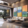 Quadro Decorativo Majestosas Montanhas - Inspire-se na Natureza - quadros decorativos para sala 1 Tela Vertical, 3 Telas - em quarto contemporaneo
