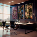 Quadro Decorativo: Majestade Selvagem & Florais Encantadores - quadros decorativos para sala 1 Tela Vertical, 3 Telas - em living room premium