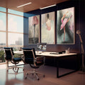Quadro Decorativo Serenidade do Ballet - Toque de Paz - quadros decorativos 1 Tela Vertical, 3 Telas - em sala moderna