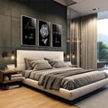 Quadro Decorativo: Leões Majestosos - Inspiração e Força - quadros decorativos para sala 1 Tela Vertical, 3 Telas - em living room premium
