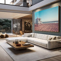 Quadro Decorativo Inspiração Oceânica: Torre e Surfista - quadros decorativos para sala 1 Tela, 1 Tela Horizontal - em quarto contemporaneo