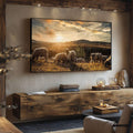 Quadro Decorativo Serenidade Pastoral - Beleza Natural Única - quadros decorativos para sala 1 Tela, 1 Tela Horizontal - em ambiente decorado
