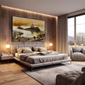 Quadro Decorativo Crepúsculo Inspirador no Rio de Janeiro - quadros decorativos 1 Tela, 1 Tela Horizontal - em escritorio elegante