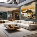 Quadro Decorativo Crepúsculo Inspirador no Rio de Janeiro - quadros decorativos para sala 1 Tela, 1 Tela Horizontal - em living room premium