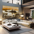Quadro Decorativo Crepúsculo Inspirador no Rio de Janeiro - quadros decorativos 1 Tela, 1 Tela Horizontal - em sala moderna