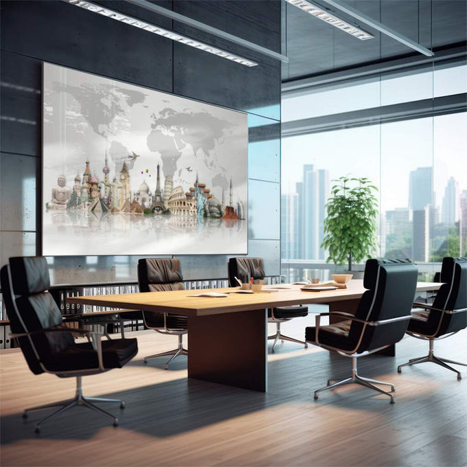 Quadro Decorativo Mapa de Maravilhas: Exploração Única - quadros decorativos para sala 1 Tela, 1 Tela Horizontal - em quarto contemporaneo