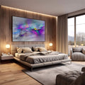 Quadro Decorativo: Jornada Cósmica Encantadora - quadros decorativos 1 Tela, 1 Tela Horizontal - em escritorio elegante