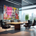 Quadro Decorativo: Cena Urbana de Esperança na Chuva - quadros decorativos para sala 1 Tela, 1 Tela Horizontal - em quarto contemporaneo