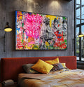 Quadro Decorativo: Cena Urbana de Esperança na Chuva - quadros decorativos para sala 1 Tela, 1 Tela Horizontal - em ambiente decorado
