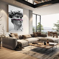 Quadro Decorativo: Jogo de Luz em Esculturas Monocromáticas - quadros decorativos para sala 1 Tela Vertical, 3 Telas - em quarto contemporaneo