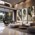 Quadro Decorativo Serenidade Tropical: Transforme Seu Espaço - quadros decorativos para sala 1 Tela Vertical, 3 Telas - em quarto contemporaneo