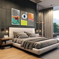 Quadro Decorativo Ondulações Abstratas: Transforme Seu Espaço - quadros decorativos para sala 1 Tela Vertical, 3 Telas - em living room premium
