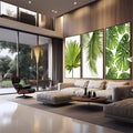 Quadro Decorativo Exuberância Verde: Renove Seu Ambiente - quadros decorativos para sala 1 Tela Vertical, 3 Telas - em quarto contemporaneo