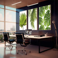 Quadro Decorativo Exuberância Verde: Renove Seu Ambiente - quadros decorativos 1 Tela Vertical, 3 Telas - em sala moderna