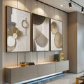 Quadro Decorativo Geometria da Arte Sofisticada: Inspire-se - quadros decorativos para sala 1 Tela Vertical, 3 Telas - em ambiente decorado