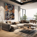 Quadro Decorativo Tommy Reflexivo: Magia em Cores - quadros decorativos para sala 1 Tela Vertical, 3 Telas - em living room premium