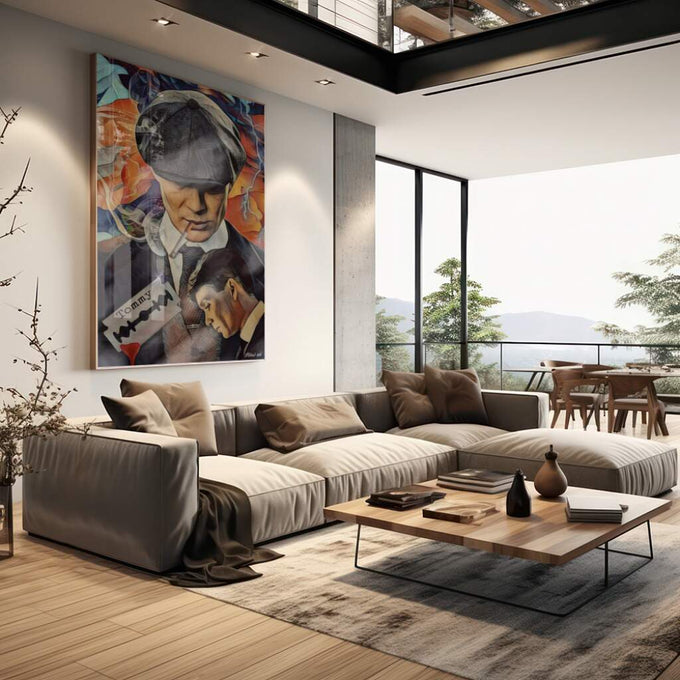Quadro Decorativo Tommy Reflexivo: Magia em Cores - quadros decorativos para sala 1 Tela Vertical, 3 Telas - em living room premium