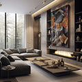 Quadro Decorativo Tommy Reflexivo: Magia em Cores - quadros decorativos 1 Tela Vertical, 3 Telas - em sala moderna