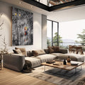 Quadro Decorativo: Íntimo Momento de Amor na Chuva - quadros decorativos para sala 1 Tela Vertical, 3 Telas - em living room premium