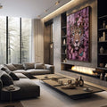 Quadro Decorativo Ecossistema Oriental: Vida em Harmonia - quadros decorativos 1 Tela Vertical, 3 Telas - em escritorio elegante
