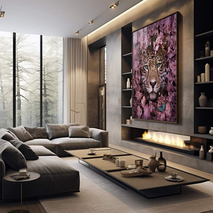 Quadro Decorativo Ecossistema Oriental: Vida em Harmonia - quadros decorativos 1 Tela Vertical, 3 Telas - em escritorio elegante