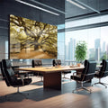 Quadro Decorativo: Serenidade do Carvalho em Floresta - quadros decorativos para sala 1 Tela, 1 Tela Horizontal - em quarto contemporaneo
