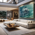Quadro Decorativo Serenidade do Elefante na Água - quadros decorativos para sala 1 Tela, 1 Tela Horizontal - em living room premium