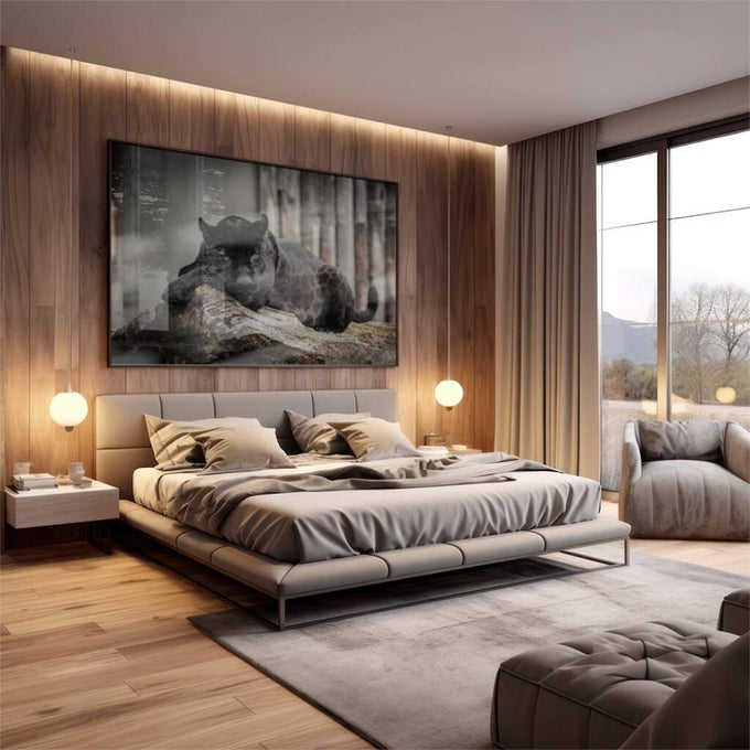 Quadro Decorativo Beleza Negra: Toque de Majestade - quadros decorativos 1 Tela, 1 Tela Horizontal - em escritorio elegante