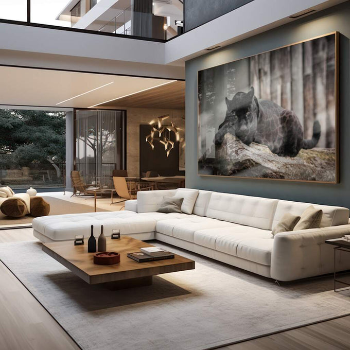 Quadro Decorativo Beleza Negra: Toque de Majestade - quadros decorativos para sala 1 Tela, 1 Tela Horizontal - em living room premium